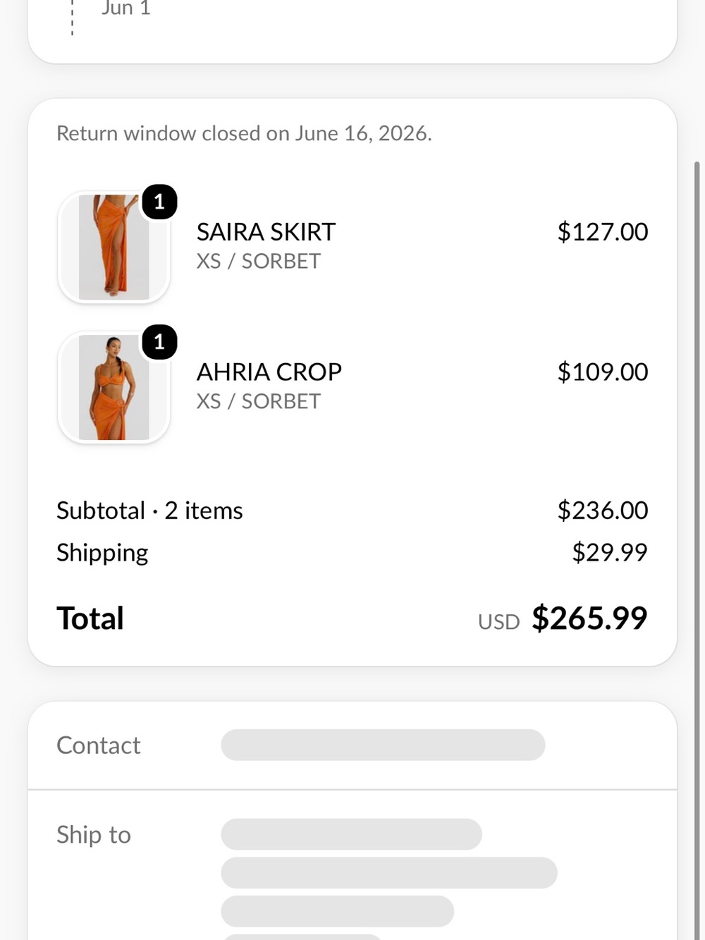 Ahria Crop and Saira Skirt Set — Sorbet Orange Women's Dress Set